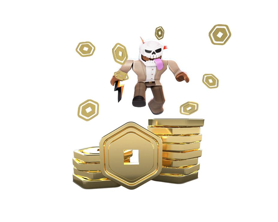 ROBLOX character with gold coins